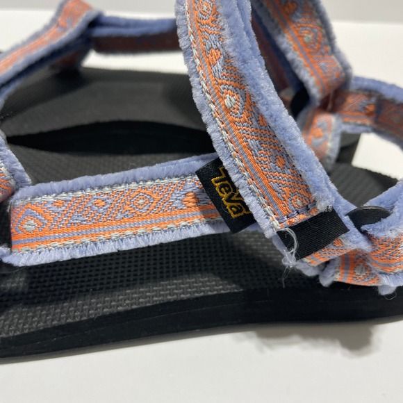 Teva Original Universal Sandals Womens 10 Blue Orange Velvet Trim 1106329 - Picture 4 of 6